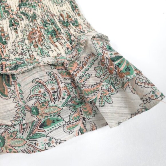 NWT VERONICA BEARD Multi Melodie Smocked Mini Skirt Stone Floral Size 6 - Picture 11 of 15